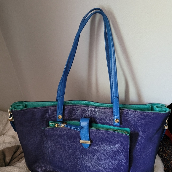 Tory burch blue and teal bag - Picture 1 of 3